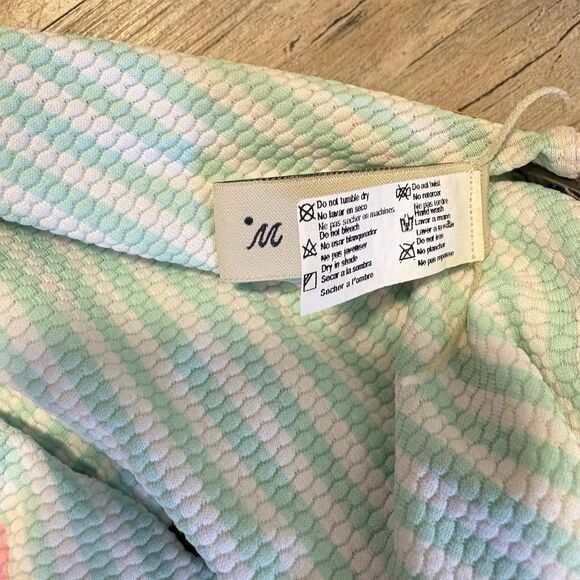 Maaji M STRIPES Floral Kristin Reversible Swimsuit * FLAWED* Seam Repair 1/4 In - Picture 9 of 14